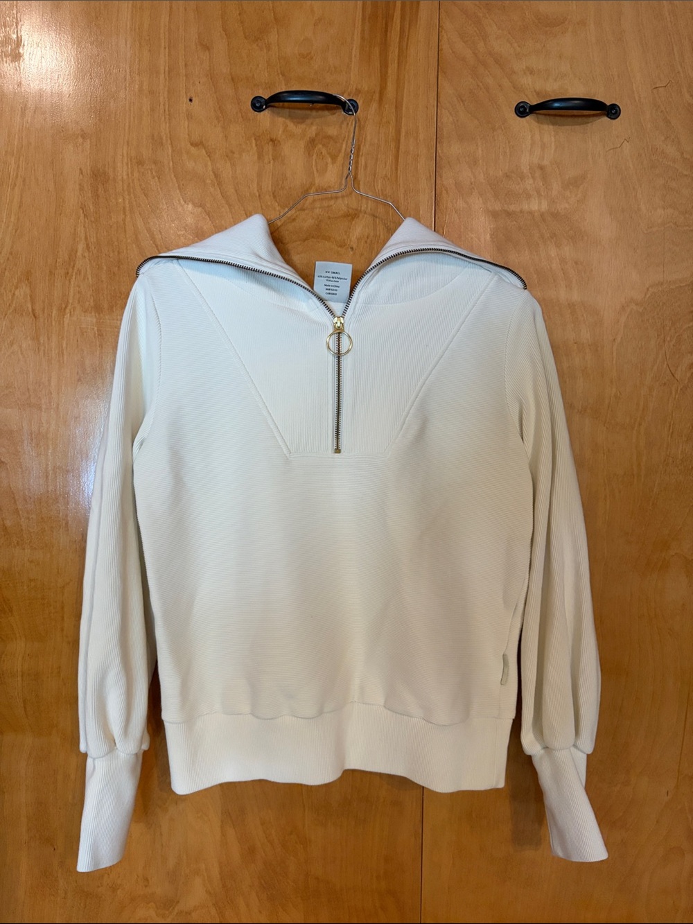 Varley Cream Half-Zip Hooded Pullover